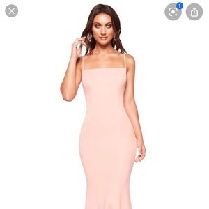 A&N Luxe Label Peach Satin Prom Dress